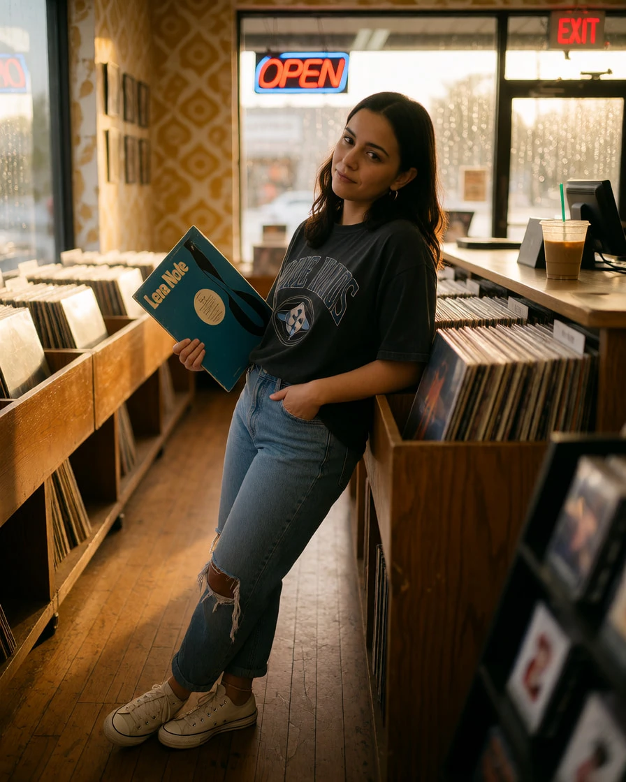 the record’s still in the sleeve.