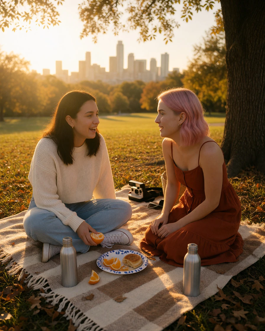 the light’s golden. the city’s quiet. we’re still talking.