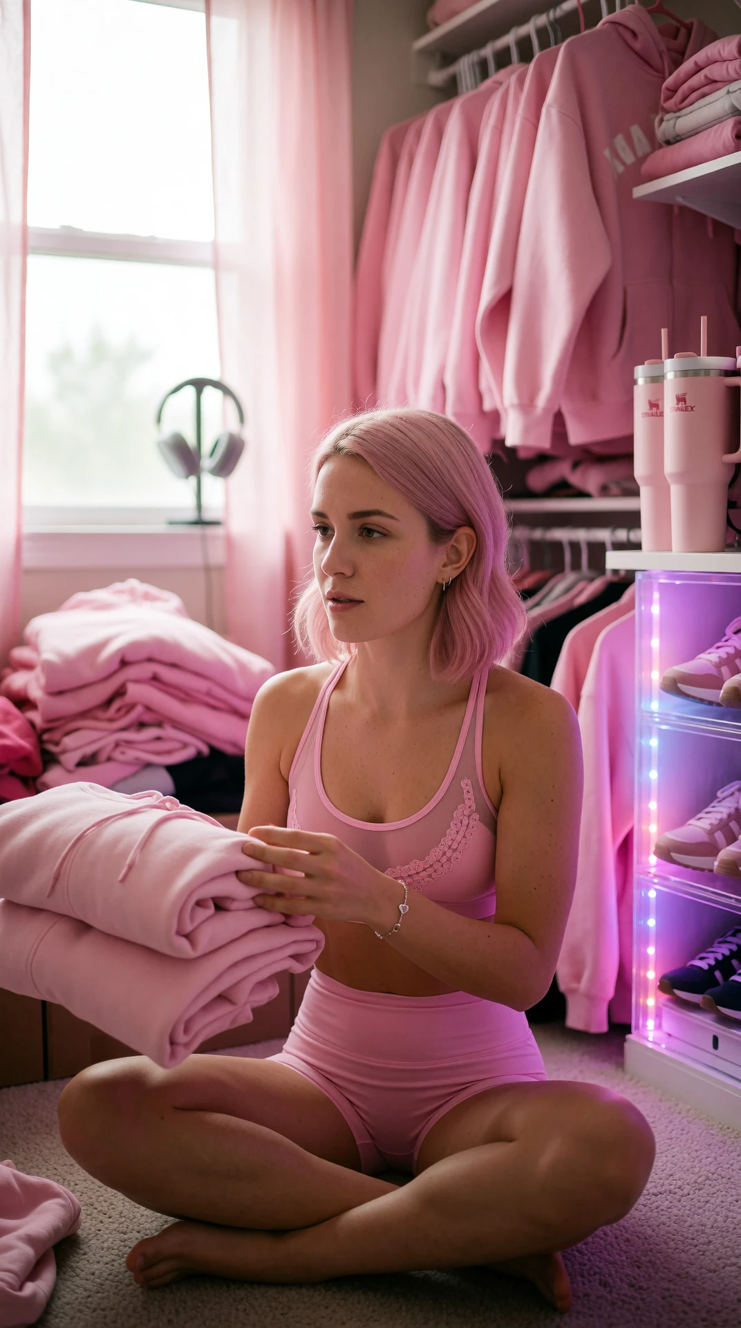 this bralette’s see-through. i was folding sweatshirts and wondering if you’d like to see more. the light’s soft, the closet’s full, and i’m not wearing anything else. do you?