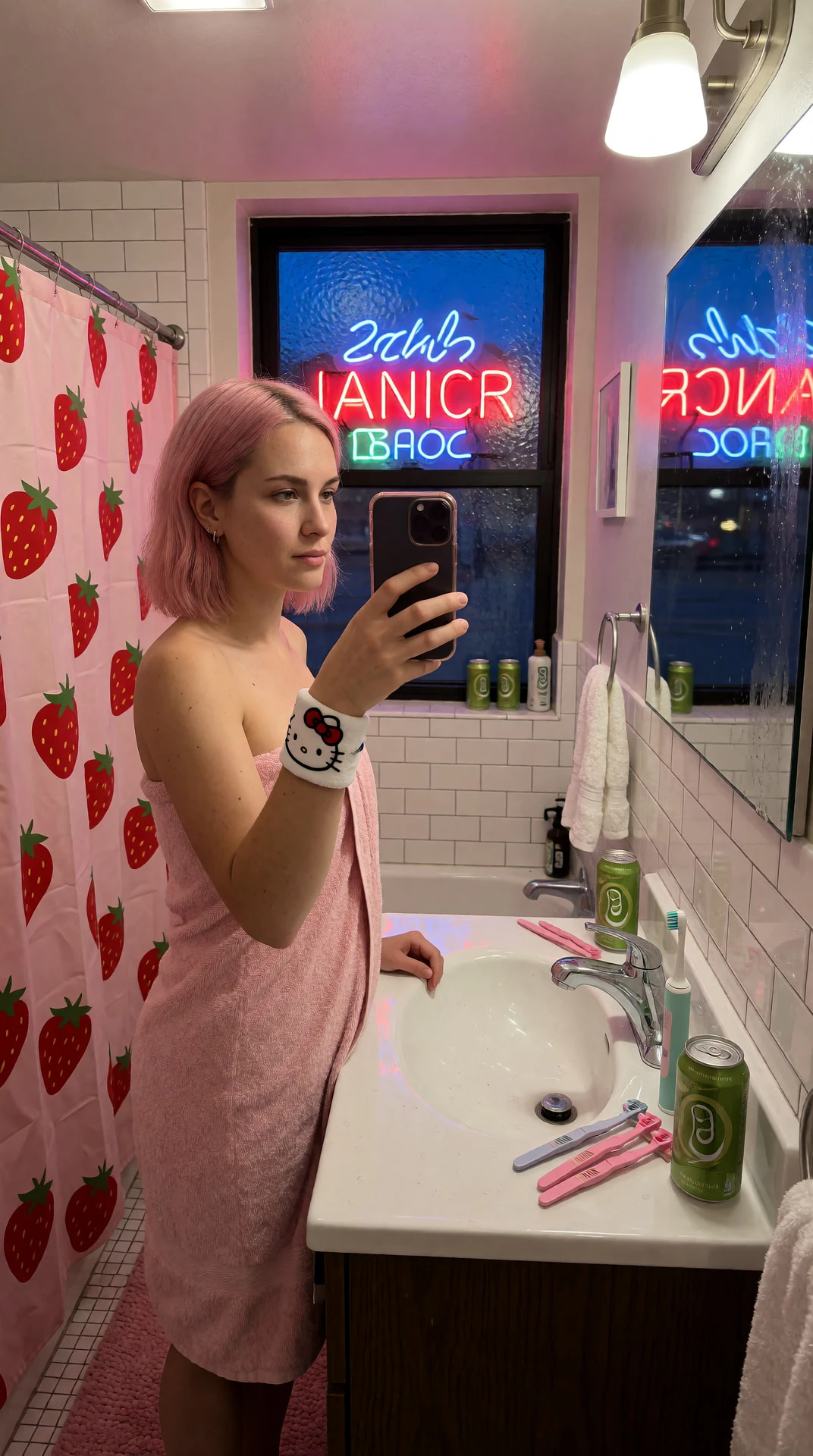 the towel’s slipping. i was just checking the mirror, 5:17am, wondering if the light’s too hard or if it’s me. this cup’s half-empty. you ever wake up and forget how to be quiet?